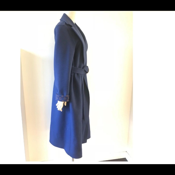 Louis Vuitton blue double cashgora wrap coat. Read - Picture 7 of 8